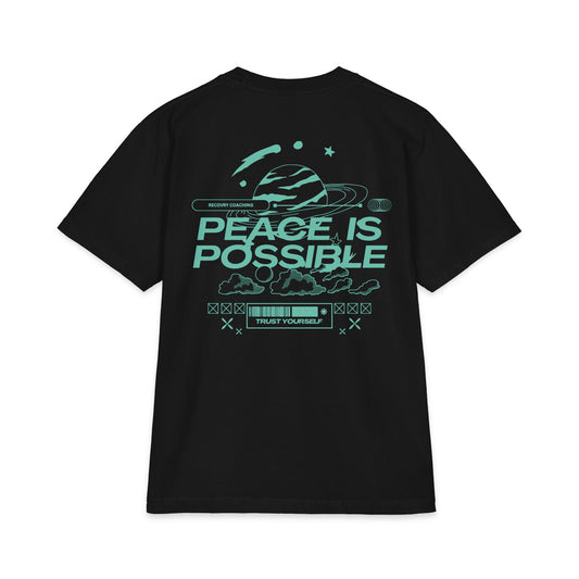 Peace Is Possible Tee — Inspirational Graphic T-Shirt with Earth Logo