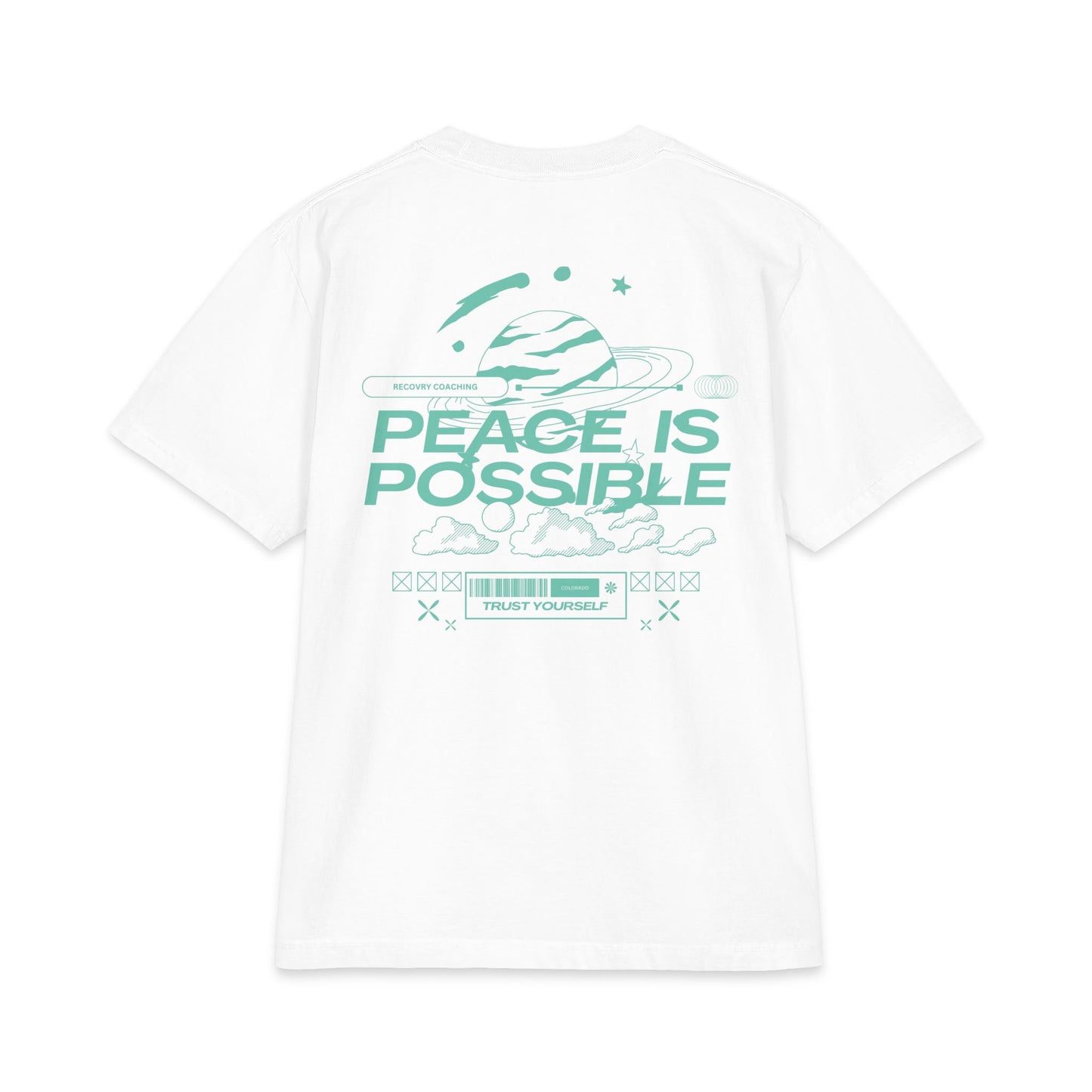 Peace Is Possible Tee — Inspirational Graphic T-Shirt with Earth Logo